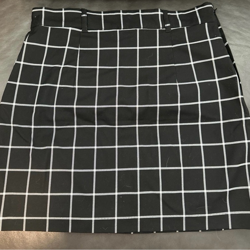 Divided Black and White A-Line Mini Skirt